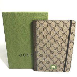 Auth GUCCI GG notebook stationery notebook PVC Beige